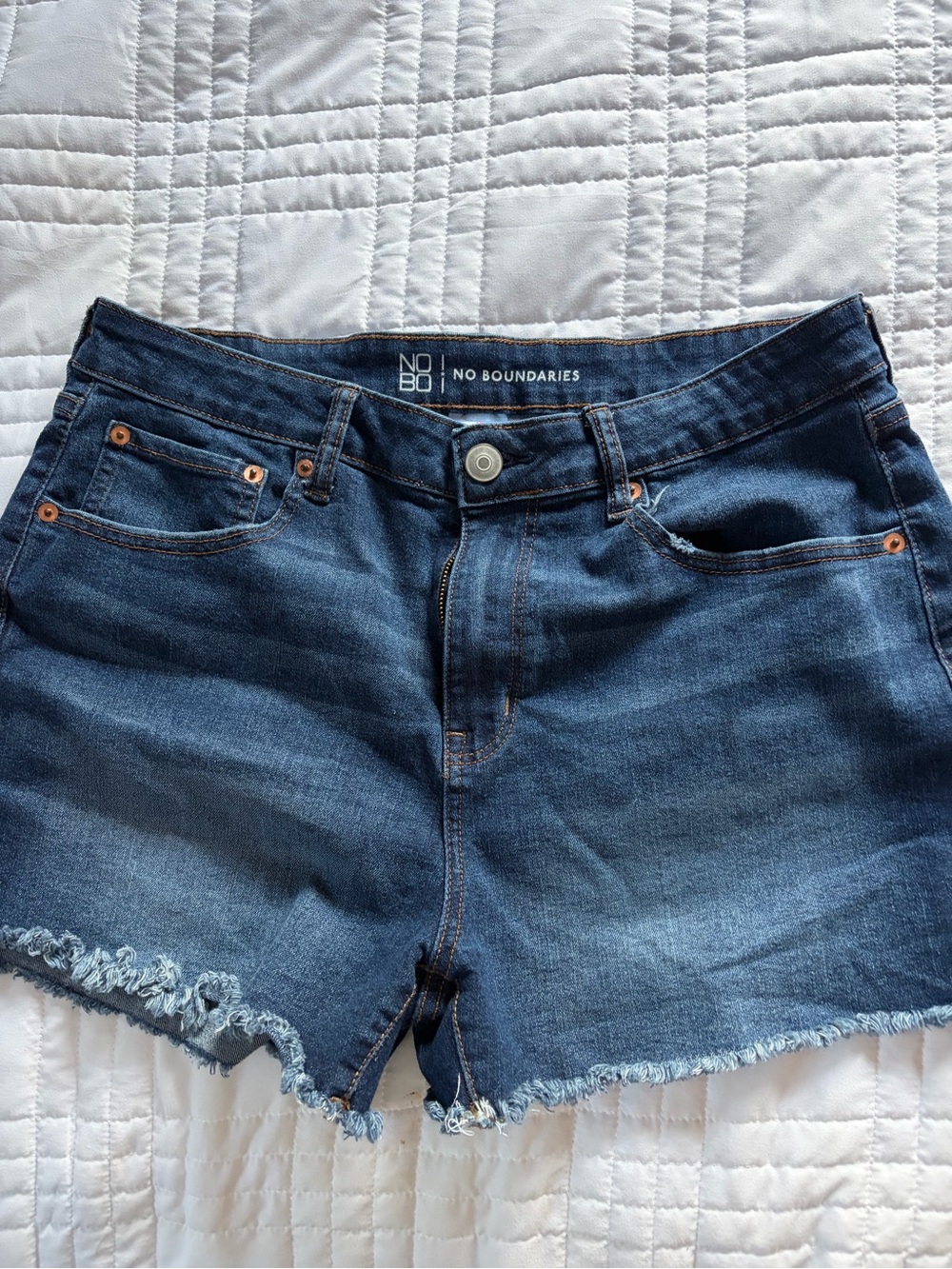 No Boundaries Dark Blue Denim Cut-Off Shorts- size 15